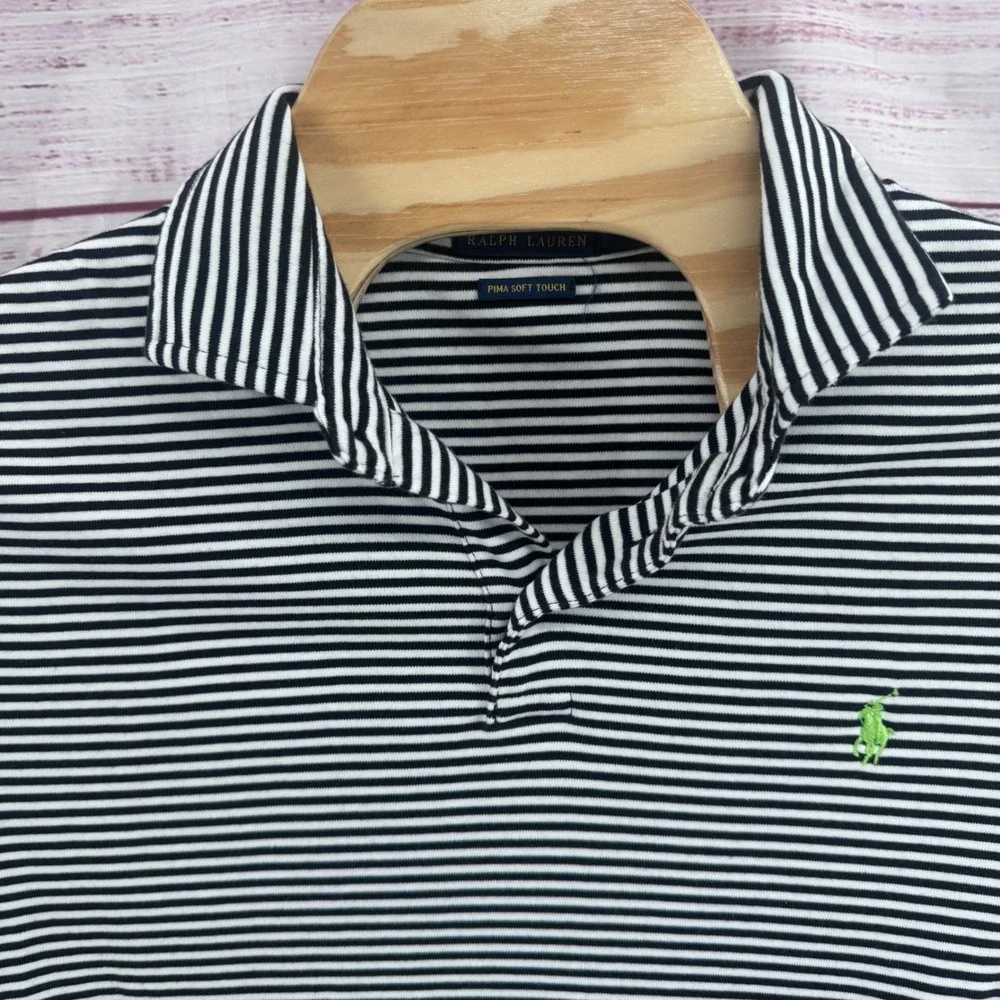 Polo Ralph Lauren Polo Shirt Mens Size XL Pima Soft Touch Striped Golf Casual